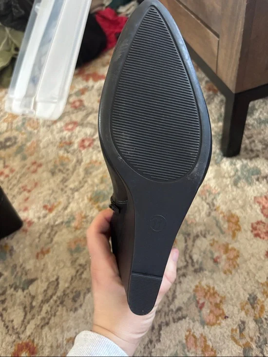 a new day Black Wedge Ankle Boots with Side Zip - Picture 3 of 3